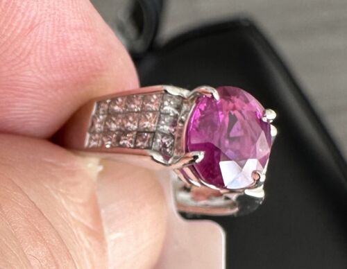 Magnificent 2.67ct Burmese Burma Ruby & Diamond Platinum Ring GIA