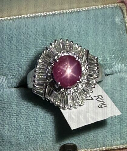 An Exquisite 3.92ct Burma  Star Ruby & Diamond Platinum Ring