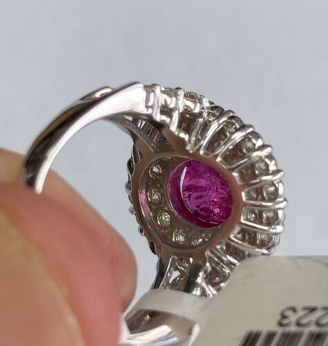 Beautiful Unheated 2.79ct Burma Ruby & Diamond Ring Lotus Certificate