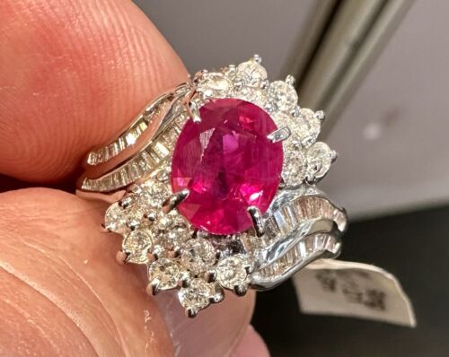 Sensational 2.04ct Ruby & Diamond Platinum Ring