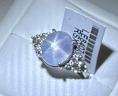 An Exquisite Sri Lanka 8.23ct Star Sapphire & Diamond Platinum Ring