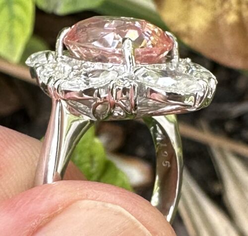 A Magnificent No Heat Unheated 5.83ct Padparadscha Sapphire & Diamond