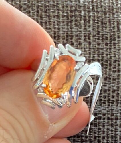 Magnificent Estate 3.03ct Brazilian Imperial Topaz Platinum & Dia Ring