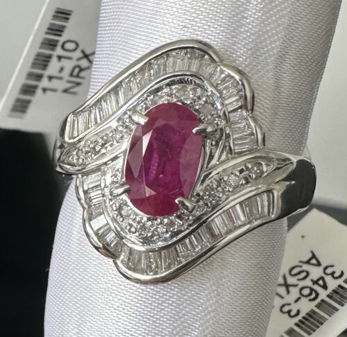 Exquisite 1.33ct Thai Ruby & Diamond Platinum Ring