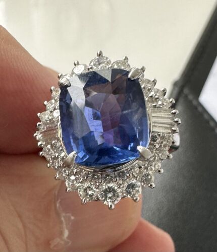 Magnificent Unheated No Heat 6.00ct Blue Sapphire Ring AIGS Cert