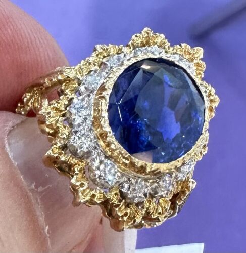 Magnificent Unheated No Heat 6.83ct Blue Sapphire Ring GIA Cert