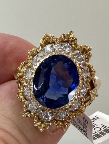 Magnificent Unheated No Heat 6.83ct Blue Sapphire Ring GIA Cert