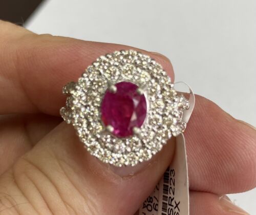 Beautiful Unheated 2.79ct Burma Ruby & Diamond Ring Lotus Certificate