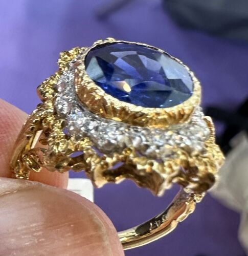 Magnificent Unheated No Heat 6.83ct Blue Sapphire Ring GIA Cert