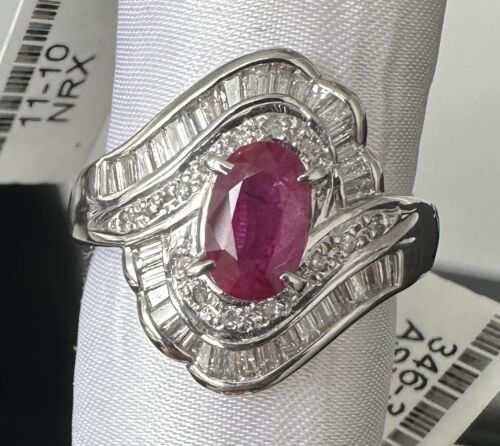 Exquisite 1.33ct Thai Ruby & Diamond Platinum Ring