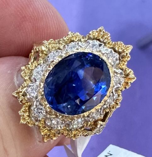 Magnificent Unheated No Heat 6.83ct Blue Sapphire Ring GIA Cert