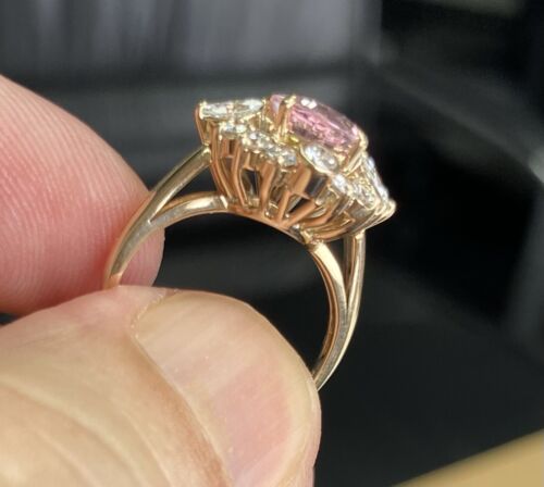 Sensational Unheated 2.19ct Padparadscha Sapphire & Diamond Ring AIGS