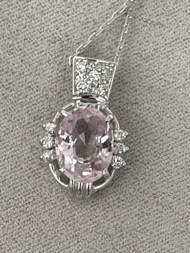 Pretty 3.06ct Unheated Sri Lanka Pink Sapphire Platinum Pendant