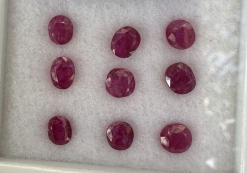 Closeout Unheated No Heat 9pc 8.46ct Burma Ruby Parcel