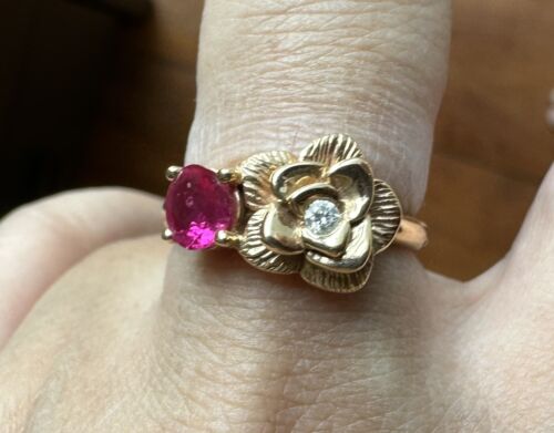 Beautiful Unheated No Heat Burma Ruby & Diamond Ring & Cert