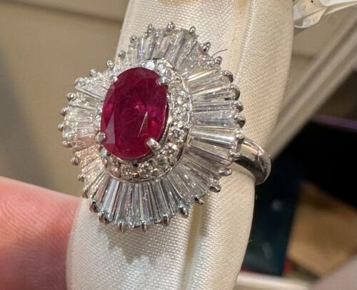 Sensational 2.04ct Ruby & Diamond Platinum Ring