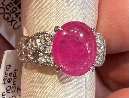 A Gorgeous 4.99ct Burmese Burma Ruby & Diamond Platinum Ring