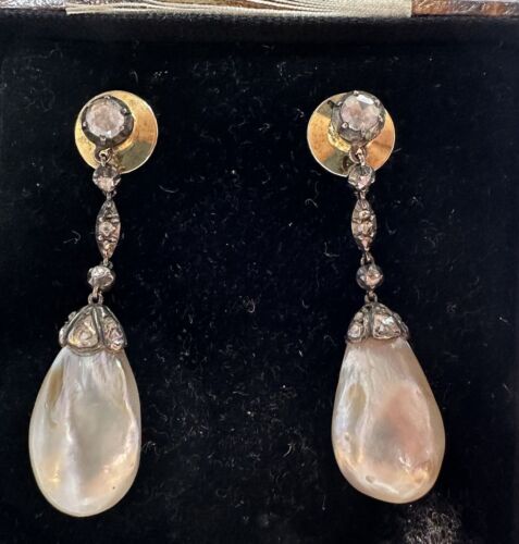 A Fine And Important Pair Of Antique Natural Pearl Earrings SSEF