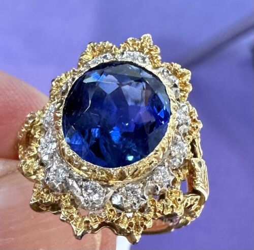 Magnificent Unheated No Heat 6.83ct Blue Sapphire Ring GIA Cert