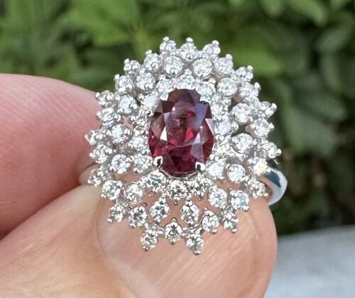 A Magnificent Unheated No Heat 1.23ct Burma Ruby & Diamond Ring GIA