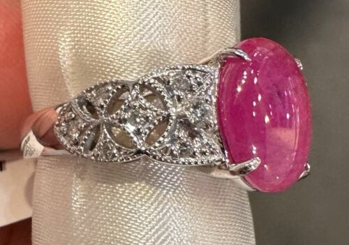 A Gorgeous 4.99ct Burmese Burma Ruby & Diamond Platinum Ring