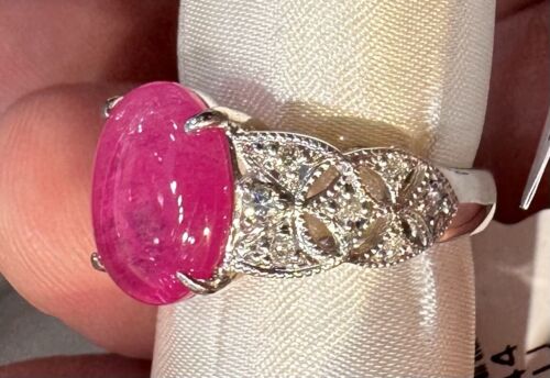 A Gorgeous 4.99ct Burmese Burma Ruby & Diamond Platinum Ring