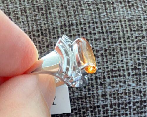 Magnificent Estate 3.03ct Brazilian Imperial Topaz Platinum & Dia Ring