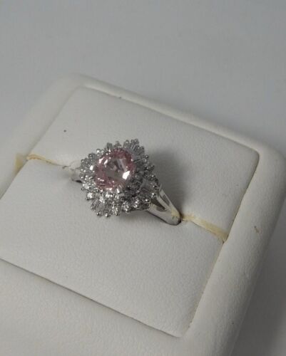 Exquisite Unheated No Heat 1.05ct Padparadscha Sapphire Platinum Ring