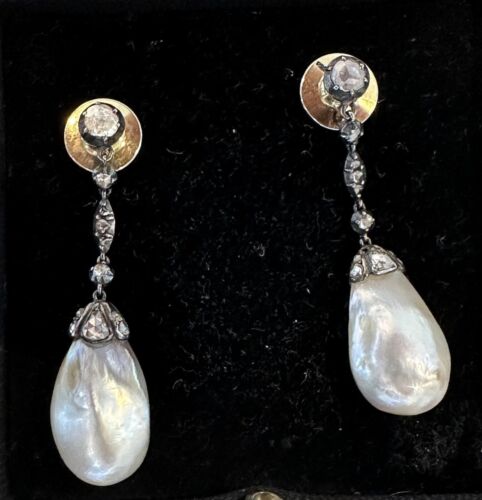 A Fine And Important Pair Of Antique Natural Pearl Earrings SSEF