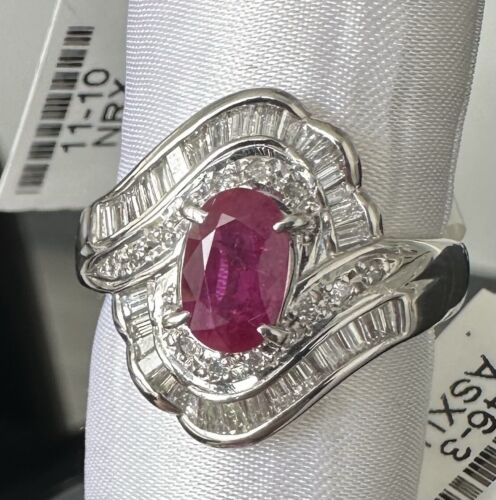 Exquisite 1.33ct Thai Ruby & Diamond Platinum Ring