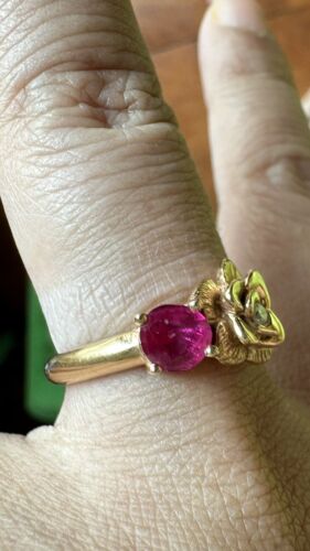 Beautiful Unheated No Heat Burma Ruby & Diamond Ring & Cert