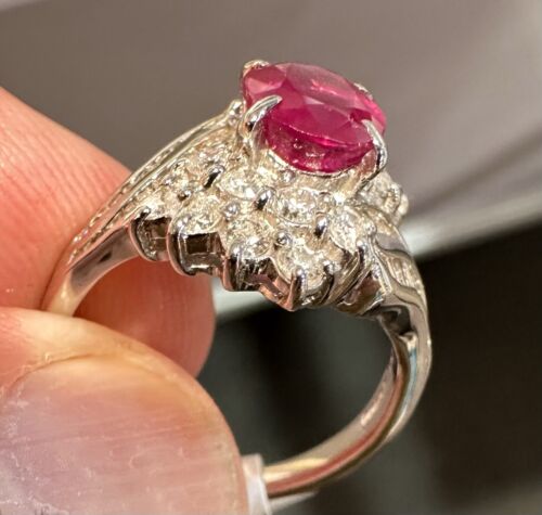 Sensational 2.04ct Ruby & Diamond Platinum Ring