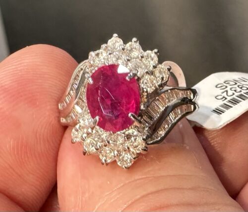 Sensational 2.04ct Ruby & Diamond Platinum Ring