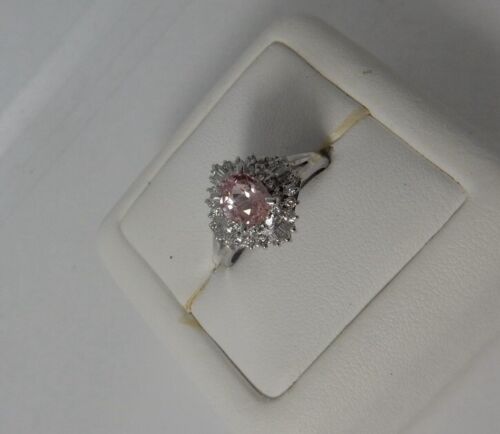 Exquisite Unheated No Heat 1.05ct Padparadscha Sapphire Platinum Ring