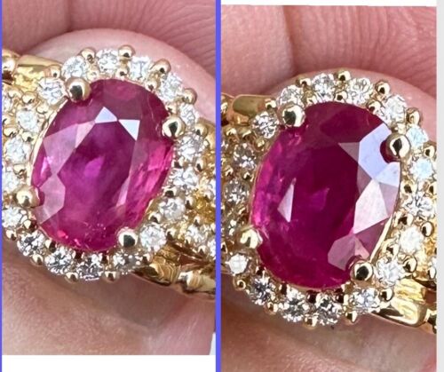A Stunning Unheated No Heat 1.70ct Burma Ruby & Diamond Ring GIA Cert
