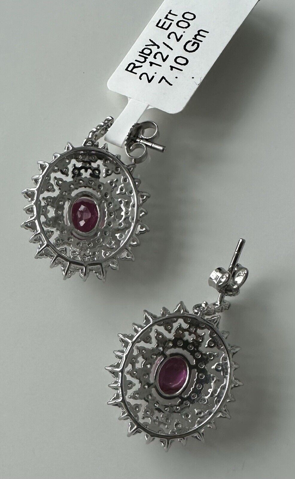 Two Superb Unheated No Heat 2.12ct Burma Burmese Ruby Pendants / Earrings & Certs