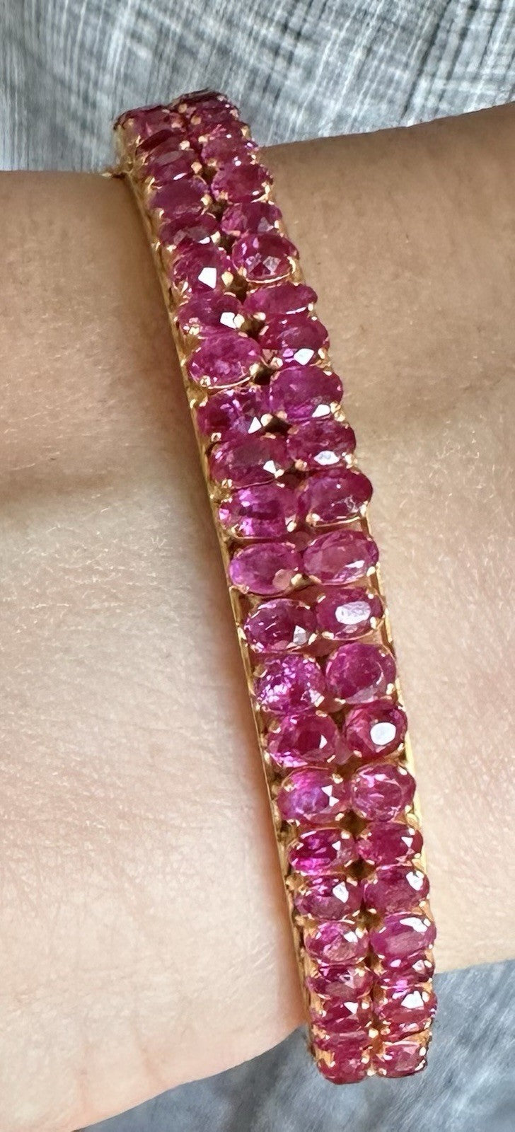 A Stunning Estate Unheated Burma Ruby Bangle Bracelet