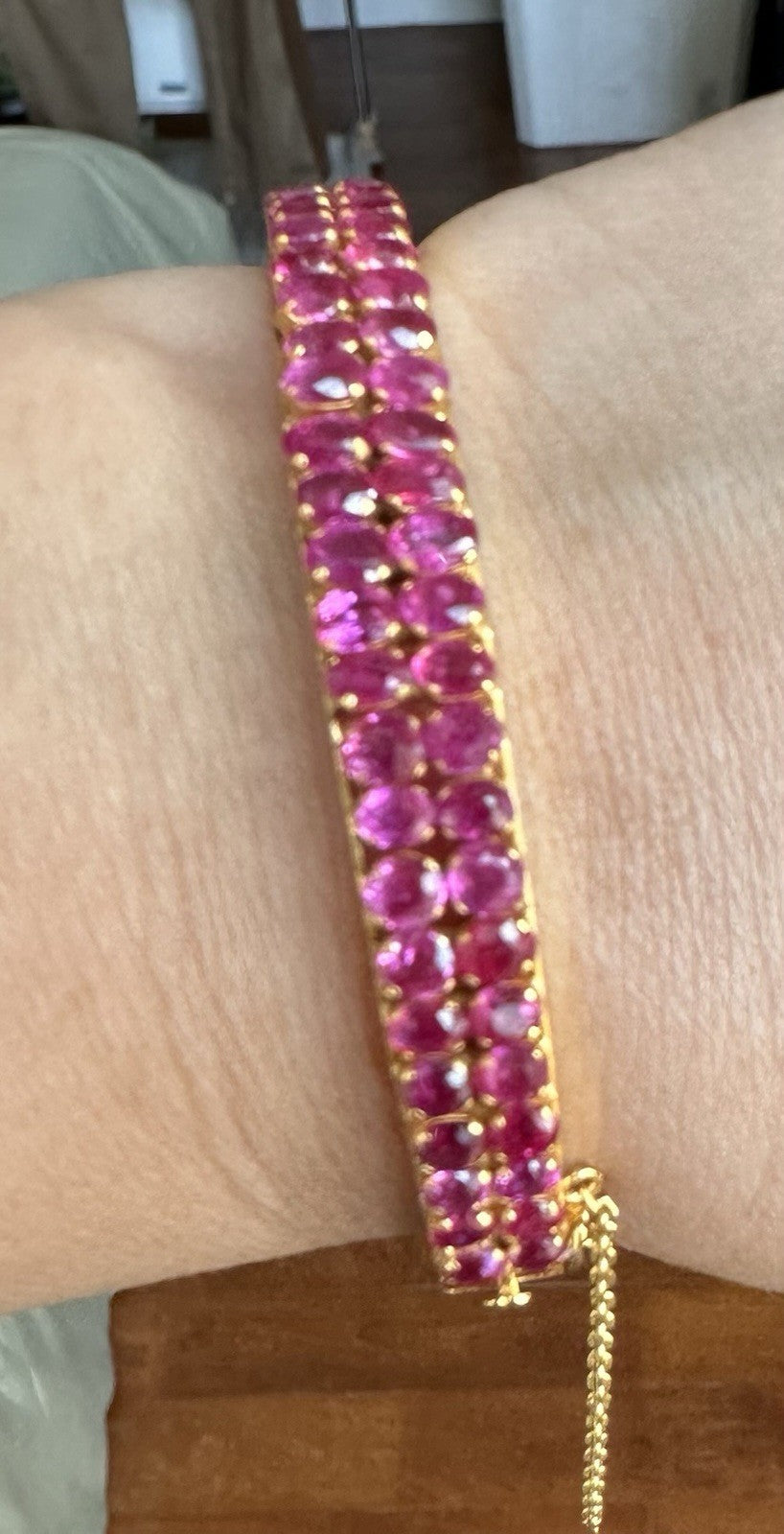A Stunning Estate Unheated Burma Ruby Bangle Bracelet