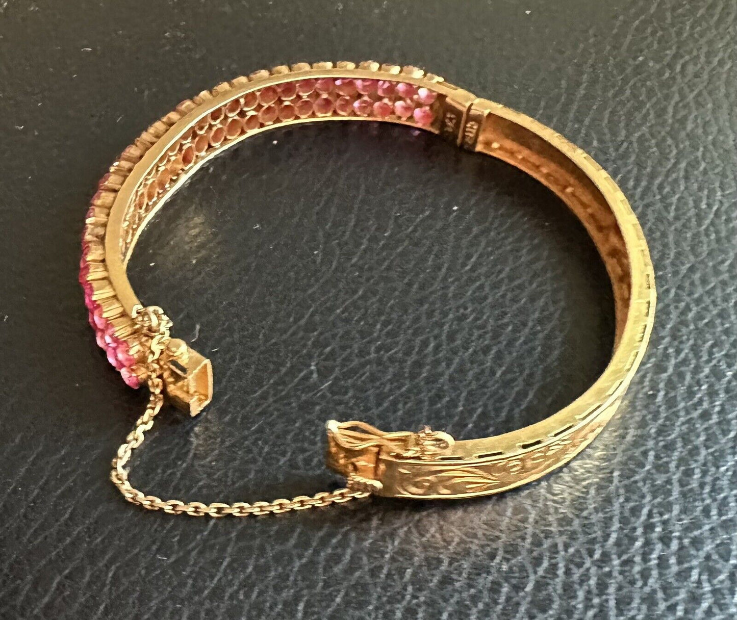 A Stunning Estate Unheated Burma Ruby Bangle Bracelet