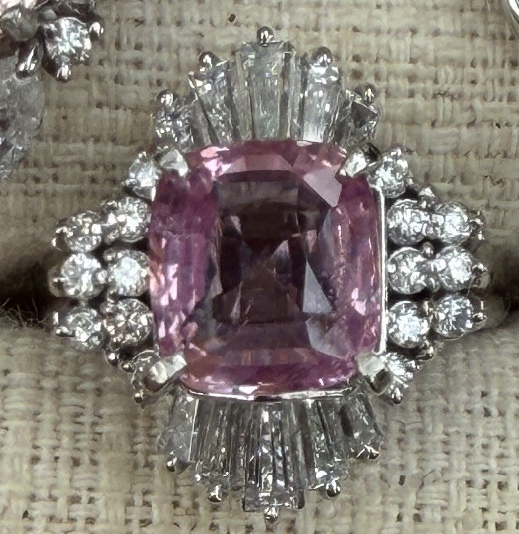 A Superb Unheated 3.64ct Padparadscha Sapphire No Heat Ring AIGS