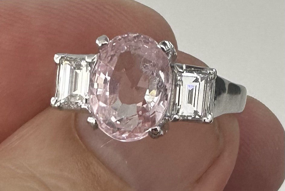 Sensational Unheated No Heat 3.06ct Padparadscha Sapphire Ring AIGS Certificate