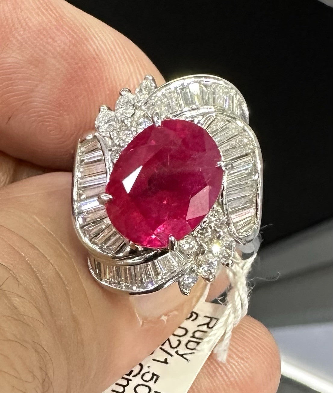 An Immense 6.02ct Burma Ruby & Diamond Ring GIA