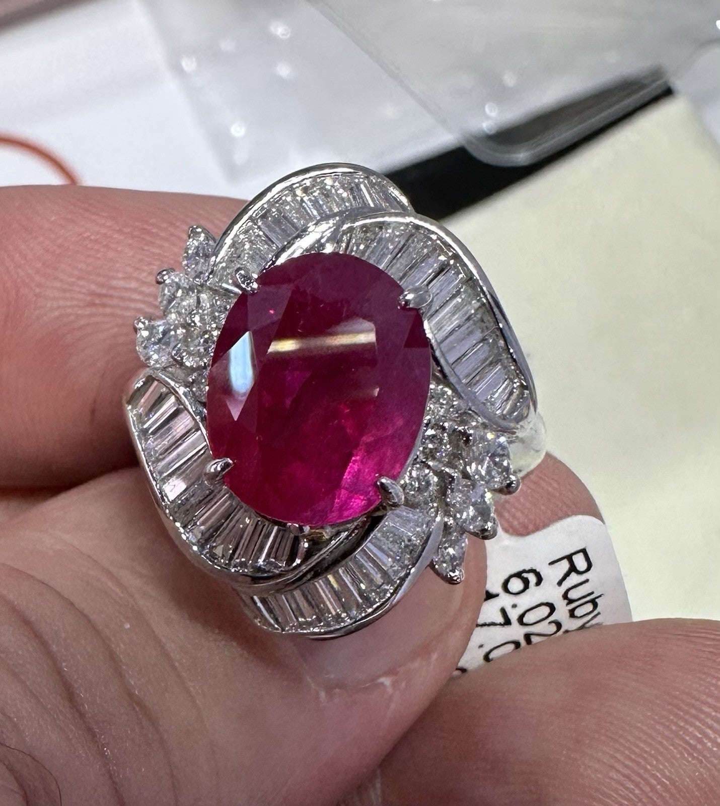 An Immense 6.02ct Burma Ruby & Diamond Ring GIA