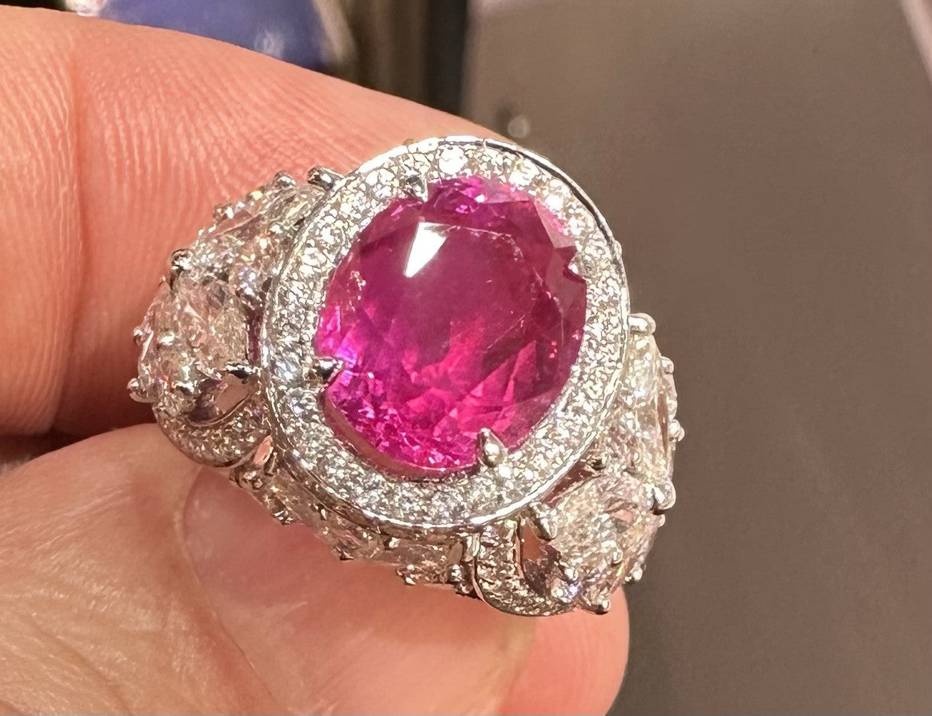 A Sensational Unheated No Heat 5.30ct Burma Burmese Ruby Ring GIA