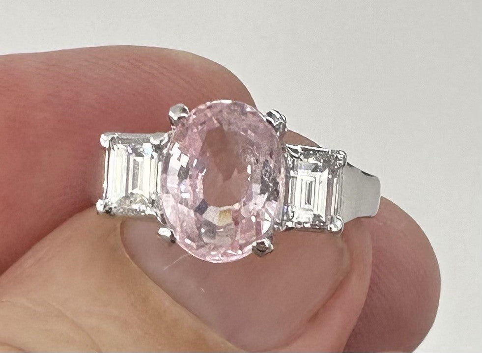 Sensational Unheated No Heat 3.06ct Padparadscha Sapphire Ring AIGS Certificate