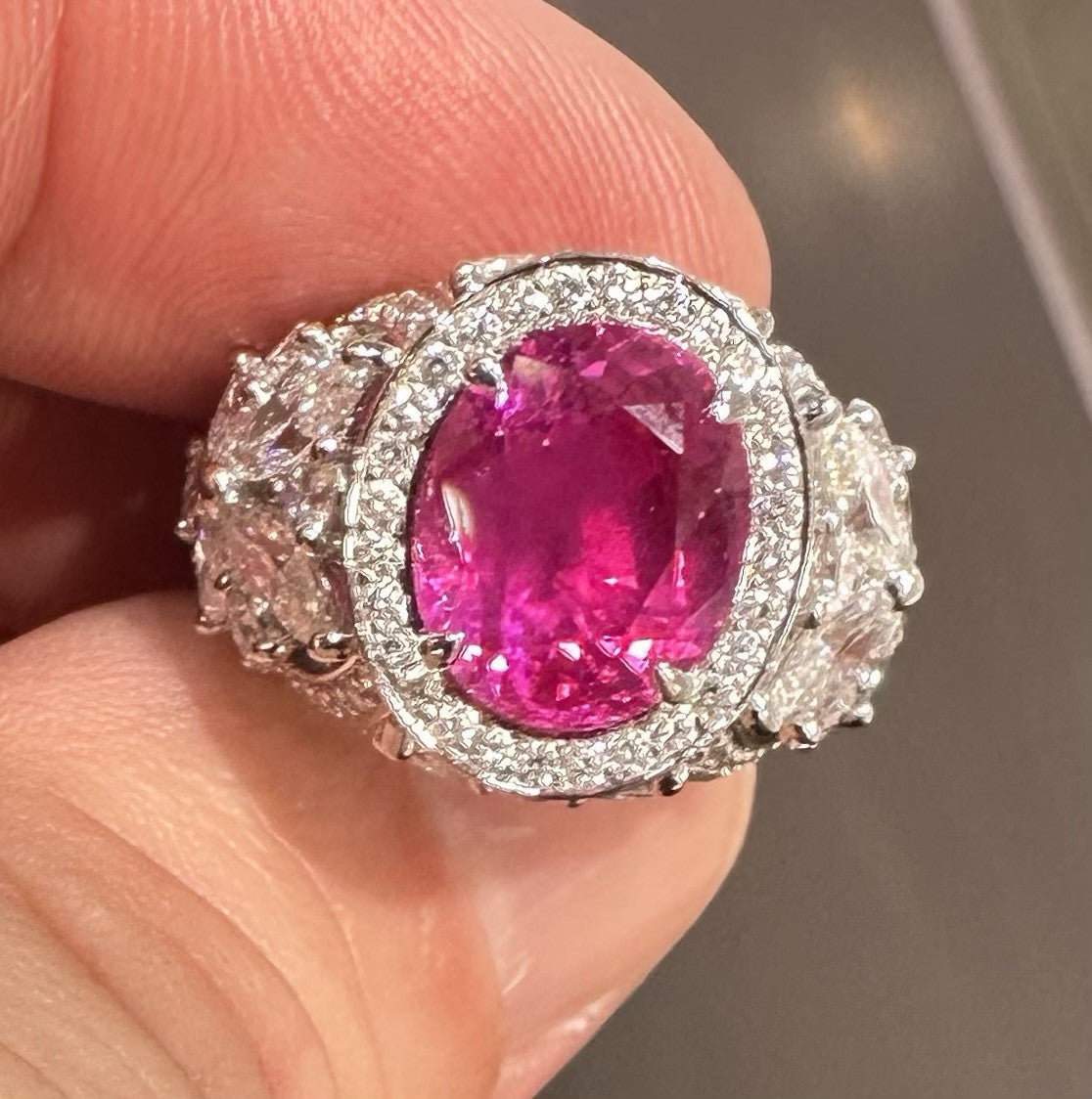 A Sensational Unheated No Heat 5.30ct Burma Burmese Ruby Ring GIA