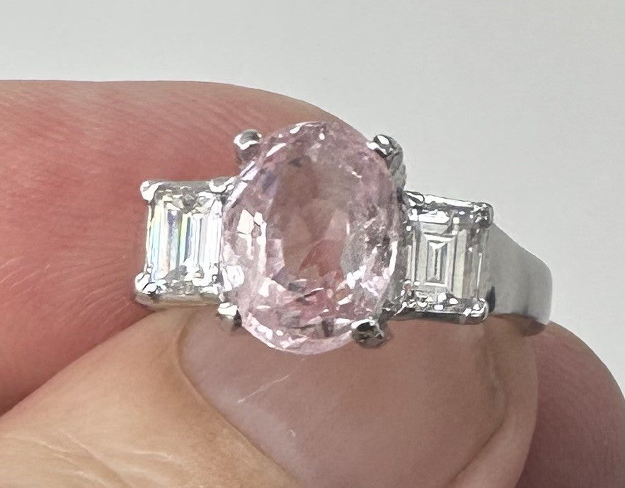 Sensational Unheated No Heat 3.06ct Padparadscha Sapphire Ring AIGS Certificate