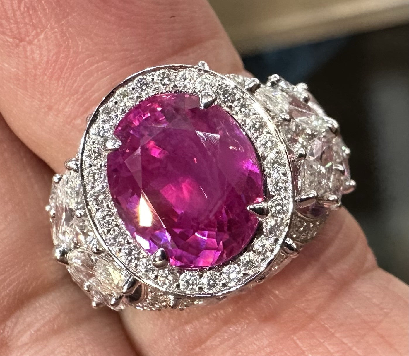 A Sensational Unheated No Heat 5.30ct Burma Burmese Ruby Ring GIA