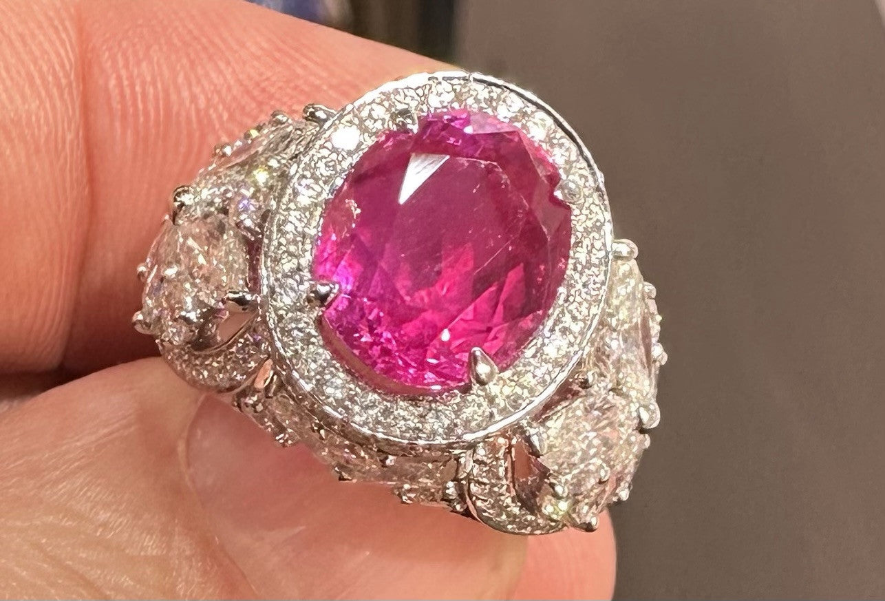 A Sensational Unheated No Heat 5.30ct Burma Burmese Ruby Ring GIA