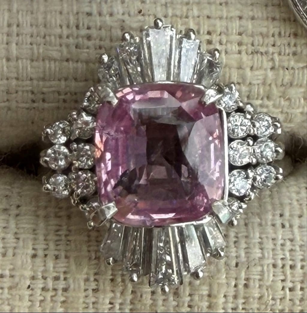 A Superb Unheated 3.64ct Padparadscha Sapphire No Heat Ring AIGS